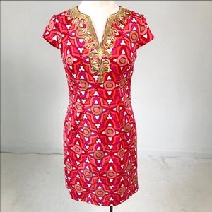 Lulu’s Mud Pie S Cotton Boho Geometric Print Dress